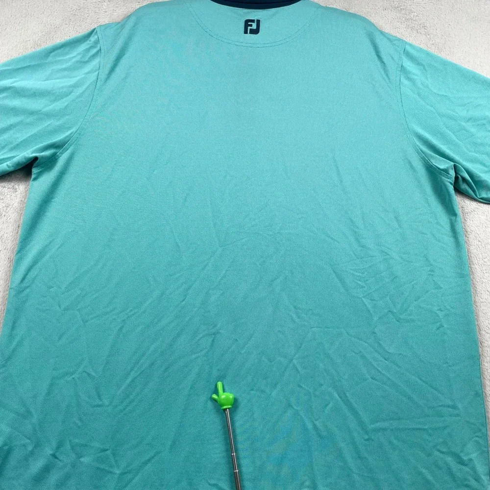 FootJoy Titleist Polo Shirt Mens 2XL Blue Teal Performance Golf Preppy